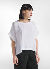 TOP AMPIO IN LINO BIANCO - Camicie & Bluse | DEHA