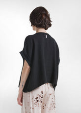 Wide Linen Top - Black - BLACK | DEHA