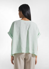 Wide Linen Top - Green - JADE GREEN | DEHA