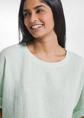 Wide Linen Top - Green - JADE GREEN | DEHA
