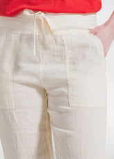 PANTALONI IN LINO BIANCO - CREAM | DEHA