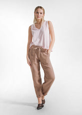 Linen Pants - Brown - KHAKI BROWN | DEHA
