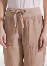 Linen Pants - Brown - KHAKI BROWN | DEHA