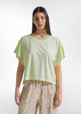 T-SHIRT EFFETTO SFUMATO IN COTONE ORGANICO GIALLO - LIME | DEHA