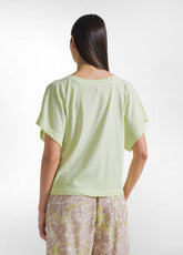 T-SHIRT EFFETTO SFUMATO IN COTONE ORGANICO GIALLO - LIME | DEHA