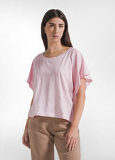 Ombre Effect T-Shirt In Organic Cotton - Pink - BLUSH PINK | DEHA