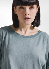 T-SHIRT EFFETTO SFUMATO IN COTONE ORGANICO VERDE - TEAL GREEN | DEHA