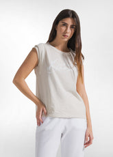 T-SHIRT GRAFICA EFFETTO FADE BEIGE - CLAY BEIGE | DEHA