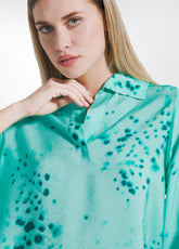 Printed Viscose Shirt Crumpled Effect - Blue - AQUA | DEHA
