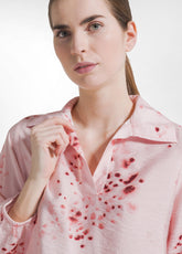 Printed Viscose Shirt Crumpled Effect - Pink - PINK & DOTS | DEHA
