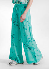 PANTALONI LARGHI IN VISCOSA EFFETTO STROPICCIATO BLU - AQUA | DEHA