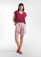 SHORTS IN VISCOSA EFFETTO STROPICCIATO ROSA - Bermuda | DEHA