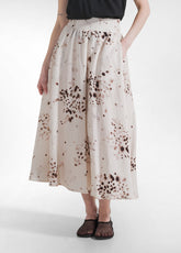Viscose Skirt With Crinkled Effect - Beige - NATURAL DOTS | DEHA