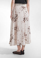 Viscose Skirt With Crinkled Effect - Beige - NATURAL DOTS | DEHA