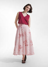 GONNA IN VISCOSA EFFETTO STROPICCIATO ROSA - PINK & DOTS | DEHA