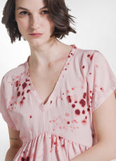 ABITO LUNGO IN VISCOSA EFFETTO STROPICCIATO CON STAMPA ROSA - Vestiti, Gonne e Tute | DEHA