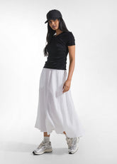 GONNA IN VISCOSA EFFETTO STROPICCIATO BIANCO - Vestiti, Gonne e Tute | DEHA