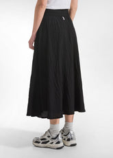 GONNA IN VISCOSA EFFETTO STROPICCIATO NERO - BLACK | DEHA