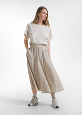 GONNA IN VISCOSA EFFETTO STROPICCIATO BEIGE - CLAY BEIGE | DEHA