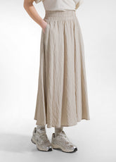 GONNA IN VISCOSA EFFETTO STROPICCIATO BEIGE - CLAY BEIGE | DEHA