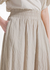 GONNA IN VISCOSA EFFETTO STROPICCIATO BEIGE - CLAY BEIGE | DEHA