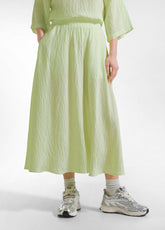 GONNA IN VISCOSA EFFETTO STROPICCIATO GIALLO - LIME | DEHA