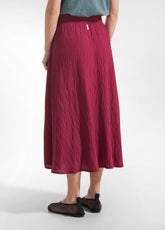 GONNA IN VISCOSA EFFETTO STROPICCIATO ROSSO - CHERRY RED | DEHA