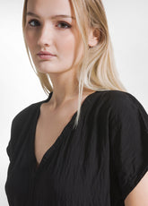 ABITO LUNGO IN VISCOSA EFFETTO STROPICCIATO NERO - Vestiti, Gonne e Tute | DEHA