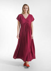 ABITO LUNGO IN VISCOSA EFFETTO STROPICCIATO ROSSO - Vestiti, Gonne e Tute | DEHA