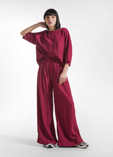 T-SHIRT AMPIA IN VISCOSA EFFETTO STROPICCIATO ROSSO - CHERRY RED | DEHA