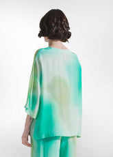 Oversized T-Shirt In Habutai Viscose - Blue - AQUA | DEHA