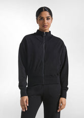 FLAMED COTTON FULL-ZIP SWEATSHIRT - BLACK - Sweaters | DEHA