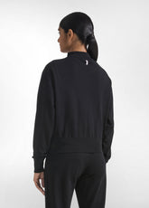 FLAMED COTTON FULL-ZIP SWEATSHIRT - BLACK - BLACK | DEHA