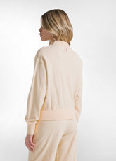Flamed Cotton Full-Zip Sweatshirt - Pink - BUTTER PEACH | DEHA