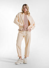 Flamed Cotton Full-Zip Sweatshirt - Pink - Sweaters | DEHA