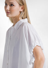 Oversized Shirt In Poplin With Parachute Effect - White - Shirts & Blouses | DEHA
