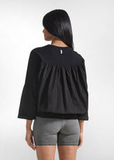 Crewneck Sweatshirt In Parachute-Effect Fabric - Black - BLACK | DEHA