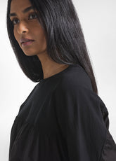 Crewneck Sweatshirt In Parachute-Effect Fabric - Black - BLACK | DEHA