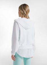 FELPA CON CAPPUCCIO E DETTAGLI EFFETTO PARACHUTE BIANCO - WHITE | DEHA