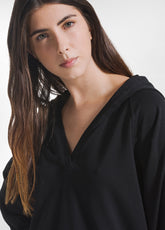 HOODIE MIT FALLSCHIRM-EFFEKT-DETAILS - SCHWARZ - BLACK | DEHA