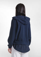 FELPA CON CAPPUCCIO E DETTAGLI EFFETTO PARACHUTE BLU - BLUE NIGHT | DEHA