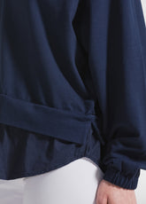 FELPA CON CAPPUCCIO E DETTAGLI EFFETTO PARACHUTE BLU - BLUE NIGHT | DEHA