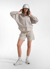 HOODIE WITH PARACHUTE-EFFECT DETAILS - BEIGE - Sweaters | DEHA