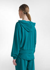 HOODIE WITH PARACHUTE-EFFECT DETAILS - GREEN - PEACOCK GREEN | DEHA