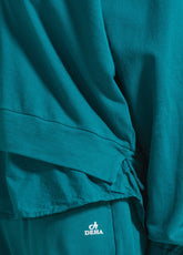 HOODIE WITH PARACHUTE-EFFECT DETAILS - GREEN - PEACOCK GREEN | DEHA