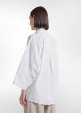 Parachute Effect Poplin Polo Shirt - White - WHITE | DEHA