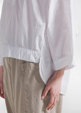 Parachute Effect Poplin Polo Shirt - White - WHITE | DEHA