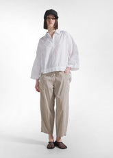 POLO IN POPELINE EFFETTO PARACHUTE BIANCO - WHITE | DEHA