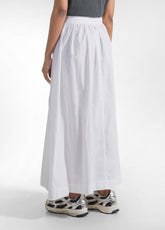 GONNA MAXI IN POPELINE EFFETTO PARACHUTE BIANCO - WHITE | DEHA