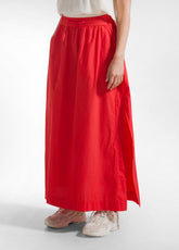 GONNA MAXI IN POPELINE EFFETTO PARACHUTE ROSSO - POPPY RED | DEHA